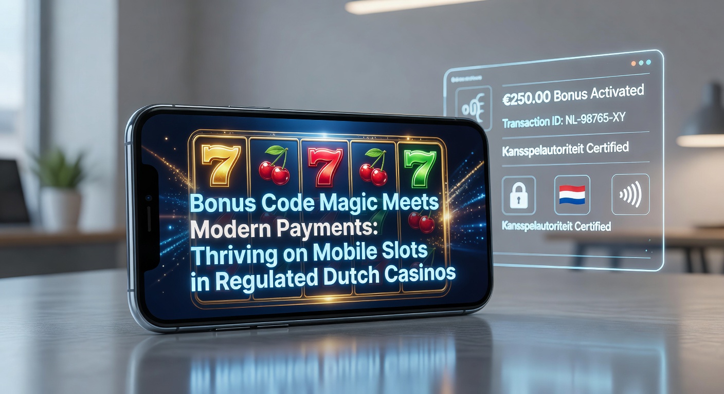 Speler geniet van mobiele slotactie met bonuscode en iDEAL-betaling op scherm van gereguleerd Nederlands casino