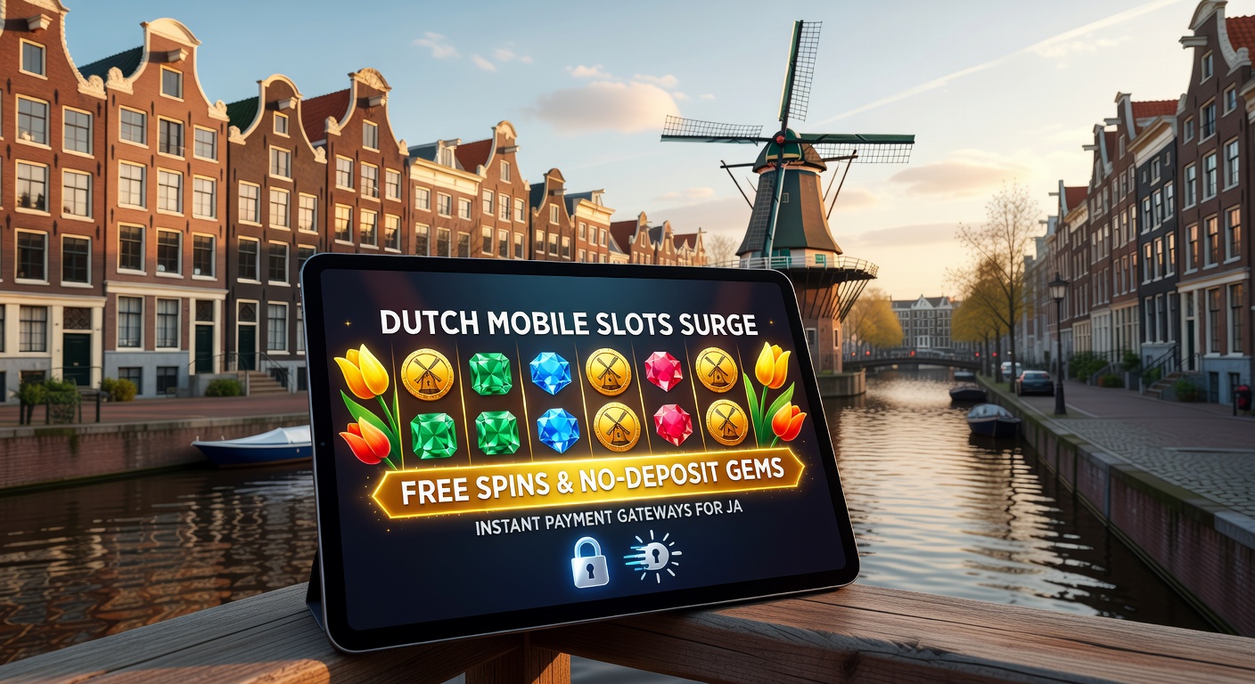 Smartphone met iDEAL betalingsscherm en vallende jackpotmunten op een Nederlandse vlag achtergrond