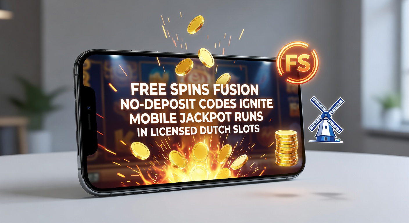 Mobiel scherm met actieve no-deposit code invoer en een fusie van free spins die een jackpot ladder beklimmen op een Nederlands slotspel