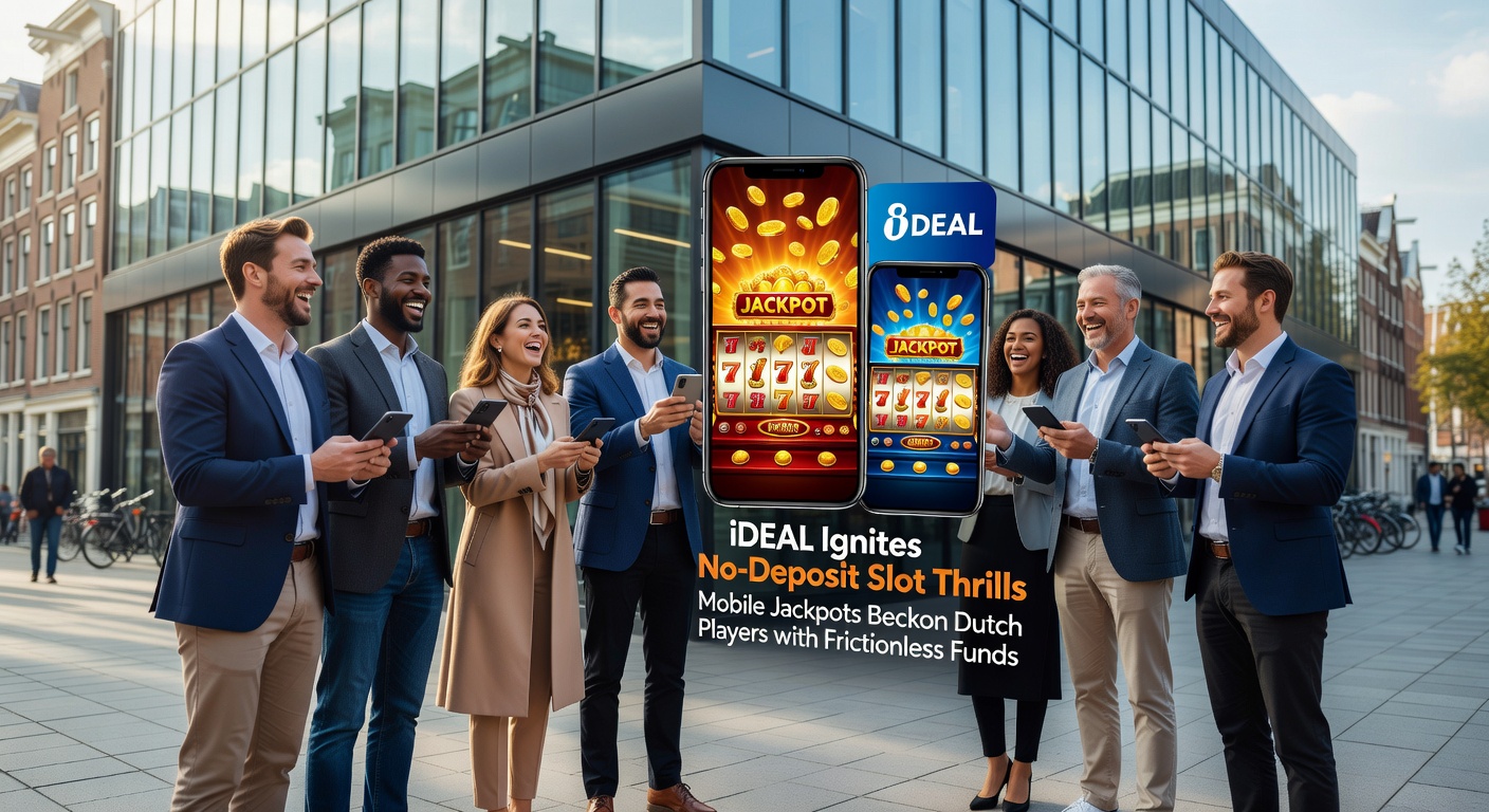 Nederlandse speler met telefoon toont jackpot win op slot machine interface met iDEAL knop