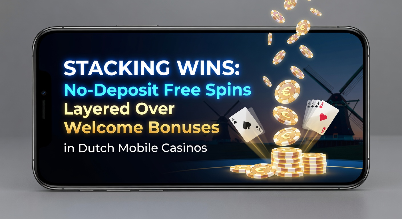 Voorbeeld van een bonusstacking-interface op een Nederlands mobiel casino, met free spins en welkomstaanbod zichtbaar
