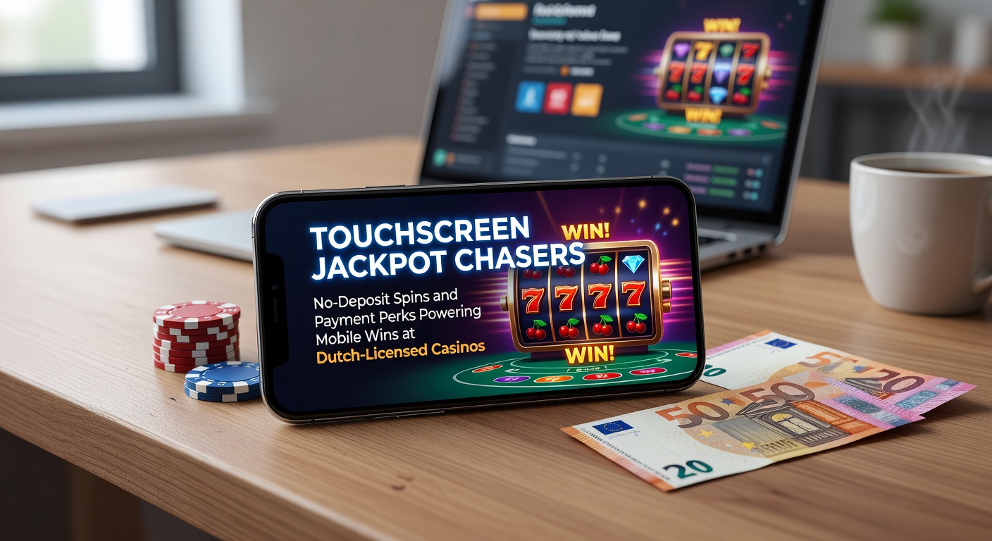 Mobiele speler veegt over touchscreen voor jackpot spin op Nederlands gelicentieerd casino platform